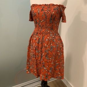 Tillys sky and sparrow floral off shoulder dress small